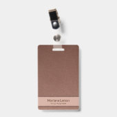 Badge Modèle Brown de Damas florales (Face avec clip)