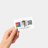 Badge Modèle Code QR Photo de l'employé Logo de l'entrep (Manuel / portable)