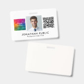 Badge Modèle Code QR Photo de l'employé Logo de l'entrep (Avant & arrière)