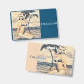 Badge Modèle de bikini blond agenouillé Thunder_Cove (Avant & arrière)