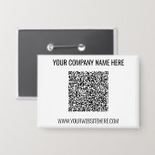 Badge Modèle de bouton de texte personnalisé et code QR (Recto/Verso)