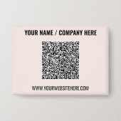 Badge Modèle de boutons de code QR pour votre propre ent (Recto)