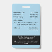 Badge Modèle de carte d'identité d'employé CUSTOM double (Arrière)