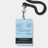 Badge Modèle de carte d'identité d'employé CUSTOM double (Arrière avec lanière)