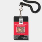 Badge Modèle de carte d'identité d'employé CUSTOM double (Avant avec lanière)
