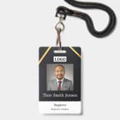 Badge Modèle de carte d'identité professionnelle avec lo (Avant avec lanière)