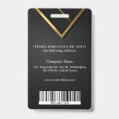 Badge Modèle de carte d'identité professionnelle avec lo (Arrière)