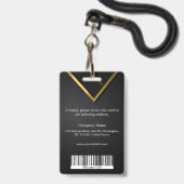 Badge Modèle de carte d'identité professionnelle avec lo (Arrière avec lanière)