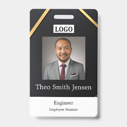 Badge Modèle de carte d'identité professionnelle avec lo (Avant)