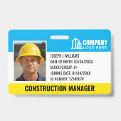 Badge Modèle de code-barres du logo de l'identifiant du  (Avant)