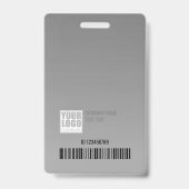 Badge Modèle de code-barres du logo d'entreprise gris cl (Dos)