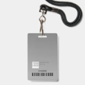 Badge Modèle de code-barres du logo d'entreprise gris cl (Dos avec cordon)