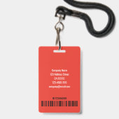 Badge Modèle de code de logo photo grande lumière rouge (Arrière avec lanière)
