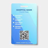 Badge Modèle de code QR d'hôpital avec photo d'identité  (Back)