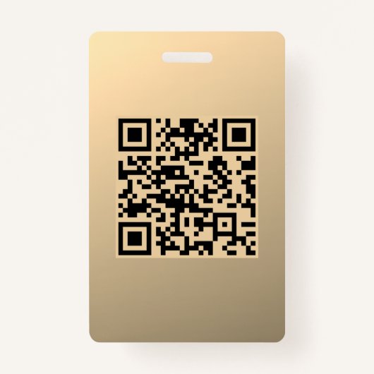 Badge Modèle de code QR immédiatement modifiable | Or Fa (Devant)