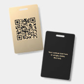Badge Modèle de code QR instantanément modifiable | Faux (Avant & arrière)