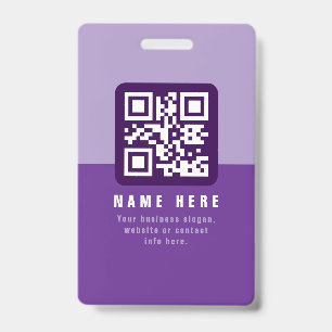 Badge Modèle de code QR moderne éditable Violets