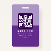 Badge Modèle de code QR moderne modifiable | Purples (Devant)