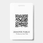 Badge Modèle de code QR pour le nom et le titre du logo  (Arrière)
