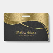 Badge Modèle de Damas Or Et Noir (Dos)