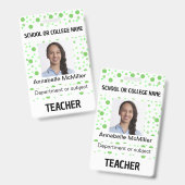 Badge Modèle de fête aux points verts (Avant & arrière)