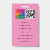 Badge Modèle de logo de code QR pour employés de petite  (Arrière)