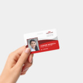 Badge Modèle de logo horizontal rouge Nom de l'employé I (Manuel / portable)