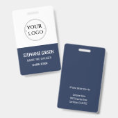 Badge Modèle de logo moderne Nom de l'employé ID (Avant & arrière)