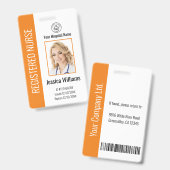 Badge Modèle de logo moderne Photo de l'employé Nom Infi (Avant & arrière)