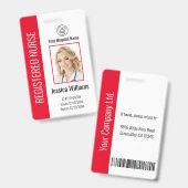 Badge Modèle de logo moderne Photo de l'employé Nom Infi (Avant & arrière)