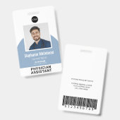 Badge Modèle de logo Photo Nom de l'employé ID Bleu pous (Avant & arrière)