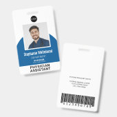 Badge Modèle de logo Photo Nom de l'employé ID Bleu Roya (Avant & arrière)