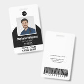 Badge Modèle de logo Photo Nom de l'employé ID Noir (Avant & arrière)