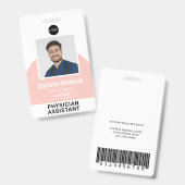 Badge Modèle de logo Photo Nom de l'employé ID Rose Blus (Avant & arrière)