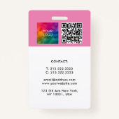 Badge Modèle de logo QR Code de l'entreprise personnalis (Dos)