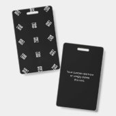 Badge Modèle de Motif Logo moderne unique | Black (Avant & arrière)
