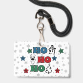 Badge Modèle de Noël Ho-Ho-Ho (Arrière avec lanière)