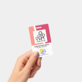 Badge Modèle de nom de société Red Shade Waves (Manuel / portable)