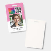 Badge Modèle de nom et de titre de logo de code QR de ph (Avant & arrière)