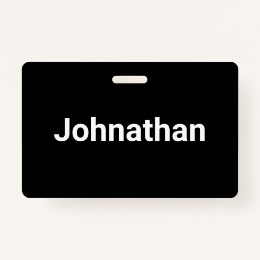 Badge Modèle de nom noir et blanc simple (Devant)