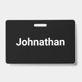 Badge Modèle de nom simple noir et blanc