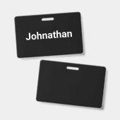 Badge Modèle de nom simple noir et blanc (Avant & arrière)