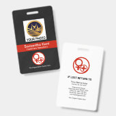 Badge Modèle de photo à rayures rouges Grunge noir pour (Avant & arrière)