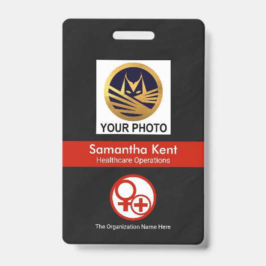 Badge Modèle de photo à rayures rouges Grunge noir pour (Avant)