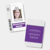 Badge Modèle de photo de caducée d'employé infirmière di (Avant & arrière)