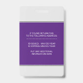 Badge Modèle de photo de caducée d'employé infirmière di (Arrière)