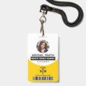 Badge Modèle de photo de caducée d'infirmière diplômée j (Avant avec lanière)