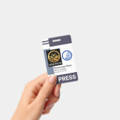 Badge Modèle de photo de colonne à rayures de nuances gr (Manuel / portable)