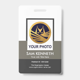 Badge Modèle de photo de colonne de boîte avec nuances d