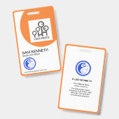 Badge Modèle de photo de la société de cadre à courbure  (Avant & arrière)